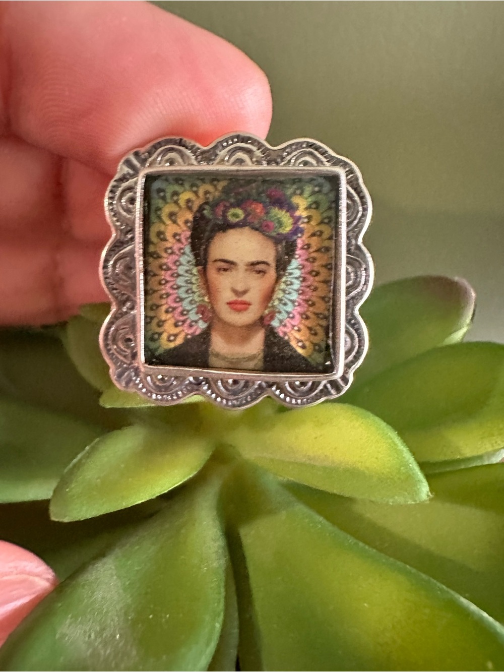 Frida Kahlo Sterling Silver Adjustable Ring